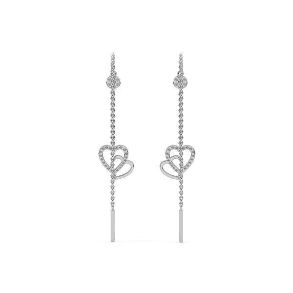 chainheart drop earrings