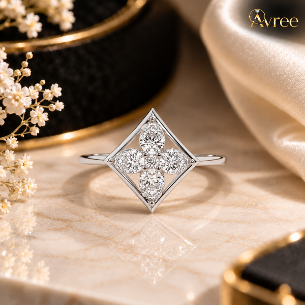 celestia square halo ring