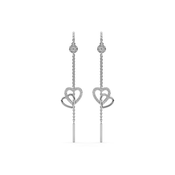 chainheart drop earrings