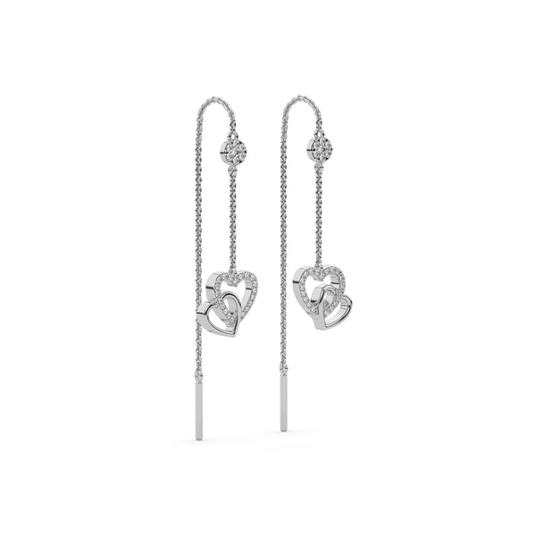 chainheart drop earrings