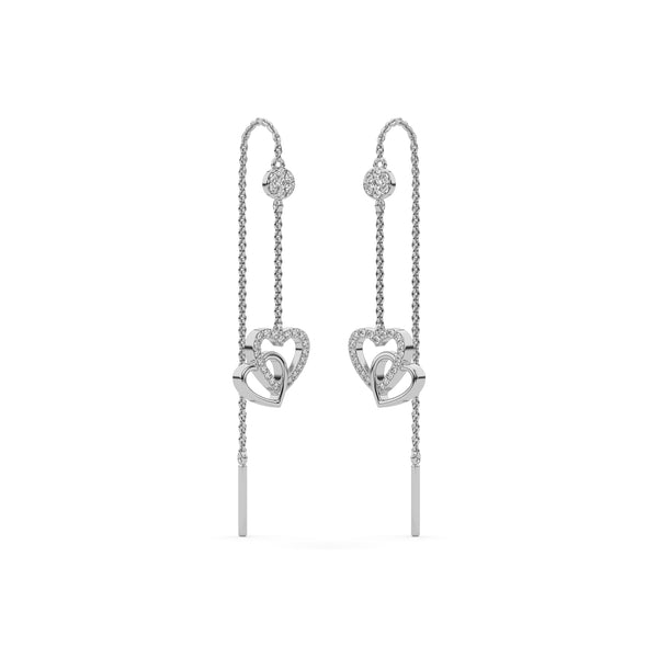 chainheart drop earrings